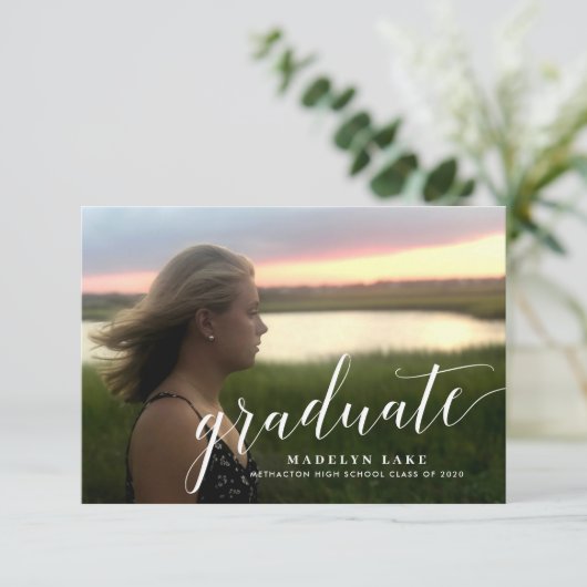 写真シンプル大学の卒業発表 案内状 (スタンド正面)