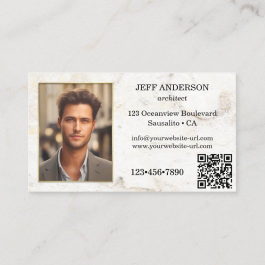 写真シンプル大理石建築家 名刺 (裏面)