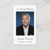 写真シンプル悔やみや弔慰記念祈りの言葉カード 名刺 (正面)