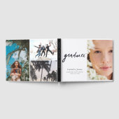 写真シンプル手書きスクリプトの卒業 ゲストブック (全面)