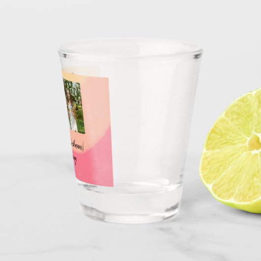 写真シンプル水ミニマル色アートのスローを追加 ショットグラス (右)