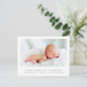 写真シンプル生まれたばかりのの誕生発表 ポストカード (スタンド正面)