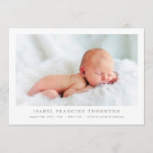 写真シンプル生まれたばかりのコラージュ誕生発表 案内状 (正面)