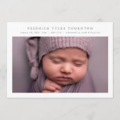 写真シンプル生まれたばかりのコラージュ誕生発表 案内状 (正面)