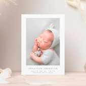 写真シンプル生まれたばかりのコラージュ誕生発表 案内状