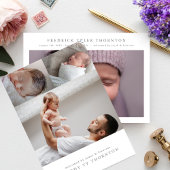 写真シンプル生まれたばかりのコラージュ誕生発表 案内状