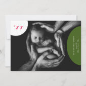 写真シンプル生まれたばかりのコラージュ誕生発表 案内状 (正面)