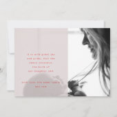 写真シンプル生まれたばかりのコラージュ誕生発表 案内状 (裏面)