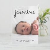 写真シンプル生まれたばかりのコラージュ誕生発表 案内状 (スタンド正面)