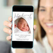 写真シンプル紹介ベビー誕生 案内状