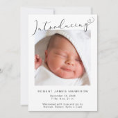 写真シンプル紹介ベビー誕生 案内状 (正面)