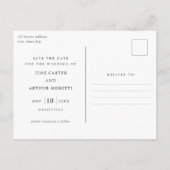 写真シンプル結婚式の日付の保存 ポストカード (裏面)