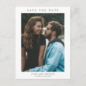 写真シンプル結婚式の日付の保存 ポストカード (正面)