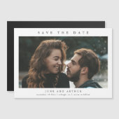 写真シンプル結婚式の日付の保存 マグネット招待状 (正面/裏面)