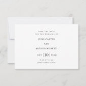 写真シンプル結婚式の日付の保存 招待状 (裏面)