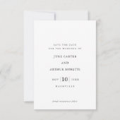 写真シンプル結婚式の日付の保存 招待状 (裏面)