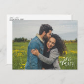 写真シンプル結婚式の日付の保存 案内ポストカード (正面/裏面)