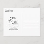 写真シンプル結婚式の日付の保存 案内ポストカード (裏面)