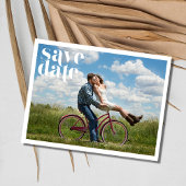 写真シンプル結婚式の日付の保存 案内ポストカード