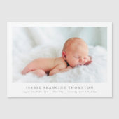 写真シンプル誕生発表磁気カード (正面)