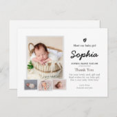 写真シンプル誕生発表、新生児はがき ポストカード (正面/裏面)