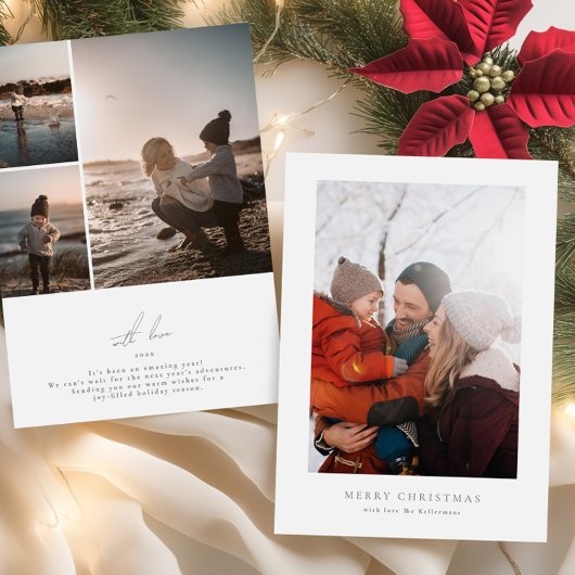 写真シンプル額入りエレガント陽気なクリスマス シーズンカード