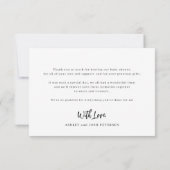 写真シンプル3コラージュの赤エレガントちゃんシャワー サンキューカード (裏面)