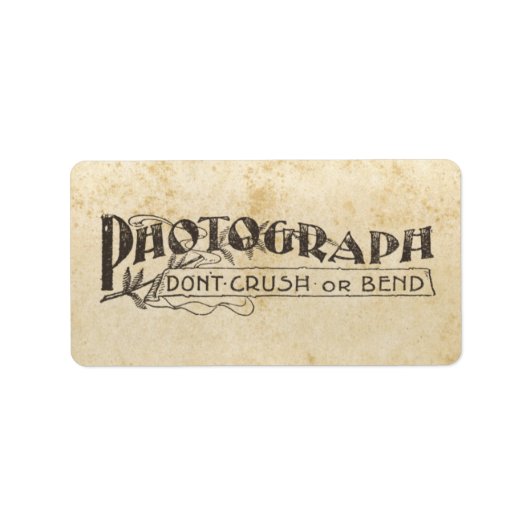 写真シールを曲げたり折ったりしない ラベル (正面)
