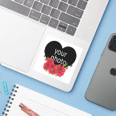 写真シール、写真、花、休日、 シール (ノートパソコンとiPhone)