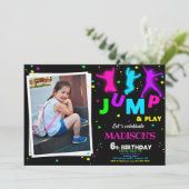 写真ジャンプ誕生日招待状 バウンドハウス招待状 招待状 (スタンド正面)