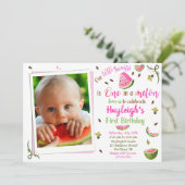 写真スイカの誕生日招待状 1歳の誕生日 招待状 (スタンド正面)