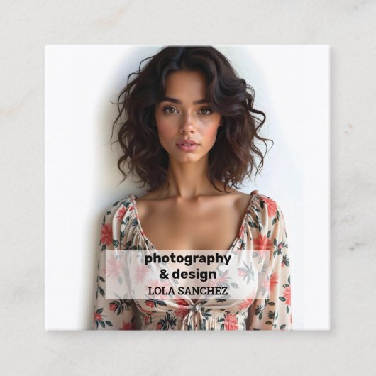 写真スキャンQR スクエア名刺 (正面)