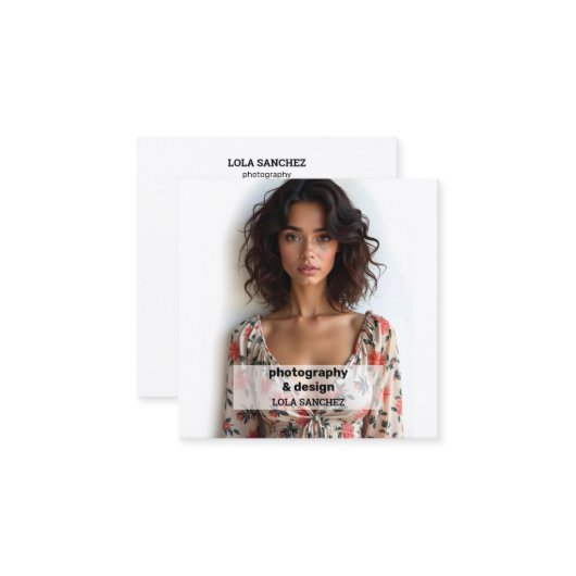 写真スキャンQR スクエア名刺 (正面/裏面インサイチュ)