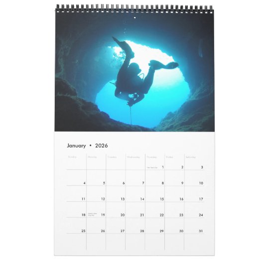 写真スキューバダイビングをテーマにした2025年カレンダー カレンダー (1月 2026)