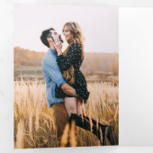 写真スクリプトモダンウェディング日付カードの保存 三つ折り招待状 (内部最初)