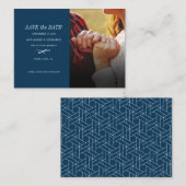 写真スタイリッシュのウェディングの日付を保存 ノートカード (正面/裏面)