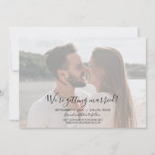 写真スタイリッシュのモダン結婚式の日付の保存 セーブザデート (裏面)