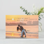 写真スタイリッシュのモダン結婚式の日付の保存 セーブザデート (スタンド正面)