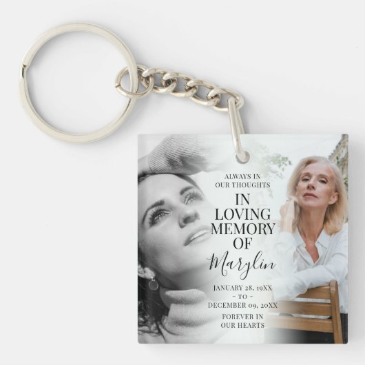 写真スタイリッシュの前後の葬儀 キーホルダー (正面)