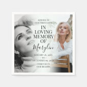 写真スタイリッシュの前後の葬儀 スタンダードカクテルナプキン (正面)