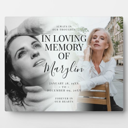 写真スタイリッシュの前後の葬儀 フォトプラーク (正面)