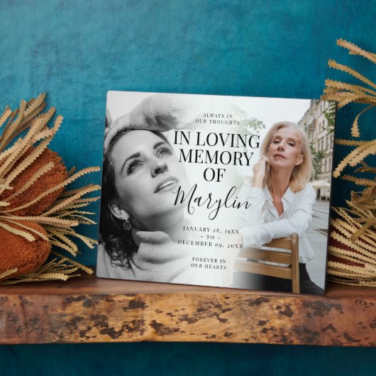 写真スタイリッシュの前後の葬儀 フォトプラーク (側面)