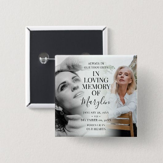 写真スタイリッシュの前後の葬儀 缶バッジ (正面&裏面)