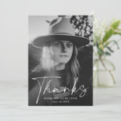 写真スタイリッシュの卒業スクリプト サンキューカード (スタンド正面)