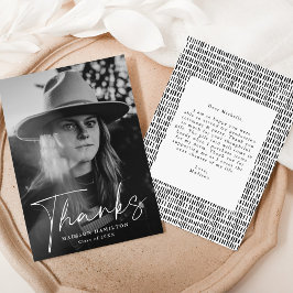 写真スタイリッシュの卒業スクリプト サンキューカード