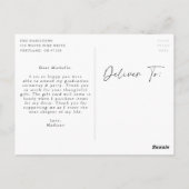 写真スタイリッシュの卒業式 ポストカード (裏面)