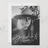 写真スタイリッシュの卒業記念パーティー 招待状 (正面)