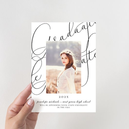 写真スタイリッシュの卒業記念パーティー 招待状