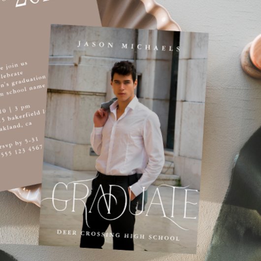 写真スタイリッシュの卒業記念パーティーTAUPE 招待状