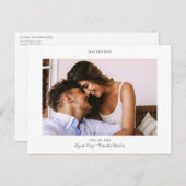 写真スタイリッシュの結モダン婚式のスクリプトを作成 案内ポストカード (正面/裏面)